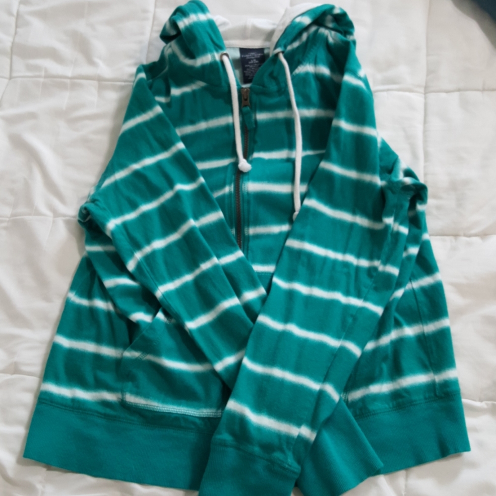 Teal/White Tie Dye Hoodie